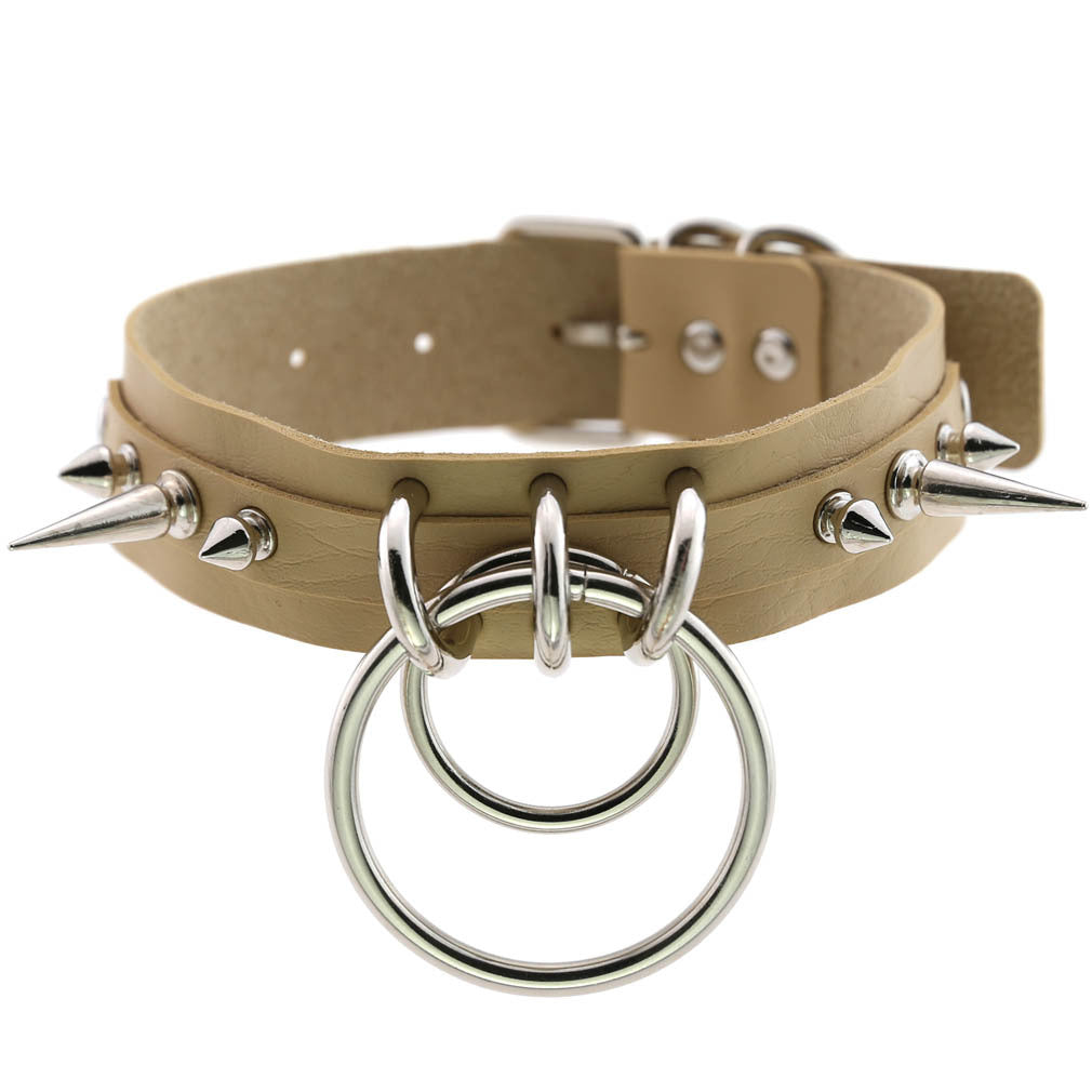 KMVEXO Punk Spike Collar de Metal niñas cuero arnés gargantilla Collar para mujeres Fiesta Club Chockers joyería gótica Harajuku