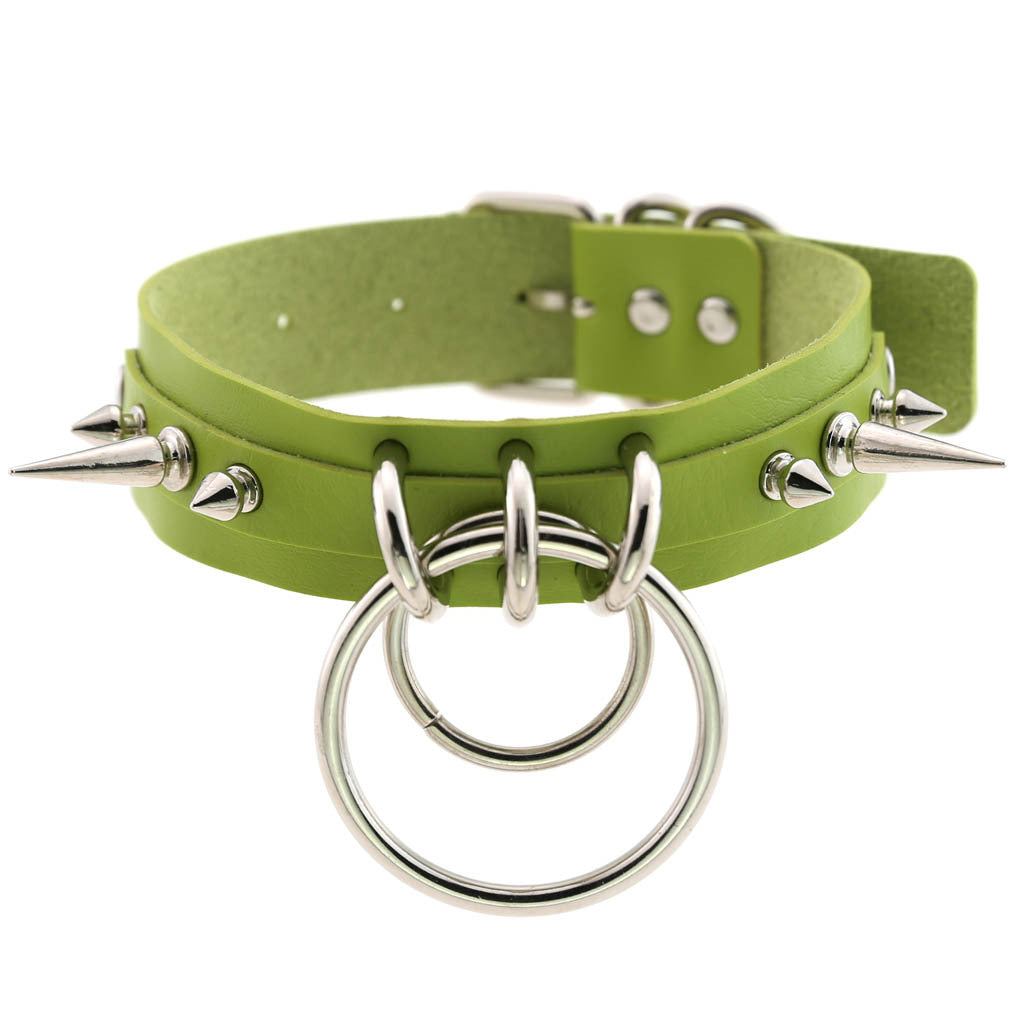 KMVEXO Punk Spike Collar de Metal niñas cuero arnés gargantilla Collar para mujeres Fiesta Club Chockers joyería gótica Harajuku