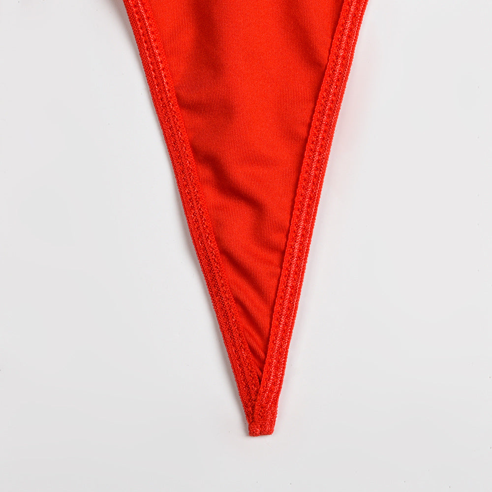 Lingerie Suit Black Webbing Stitching Halter Neck Nightclub Suit