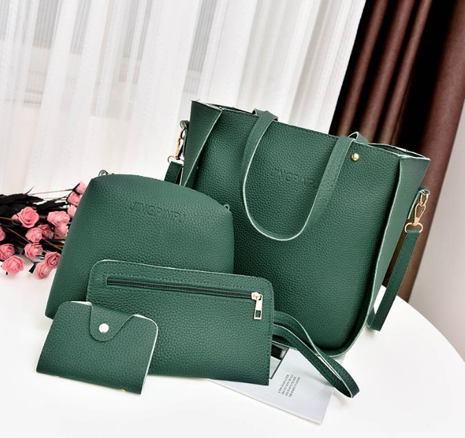 Korean Version Of Bucket Tassel Four-piece Mother-in-law Bag Handbag Mobile Phone Coin Purse