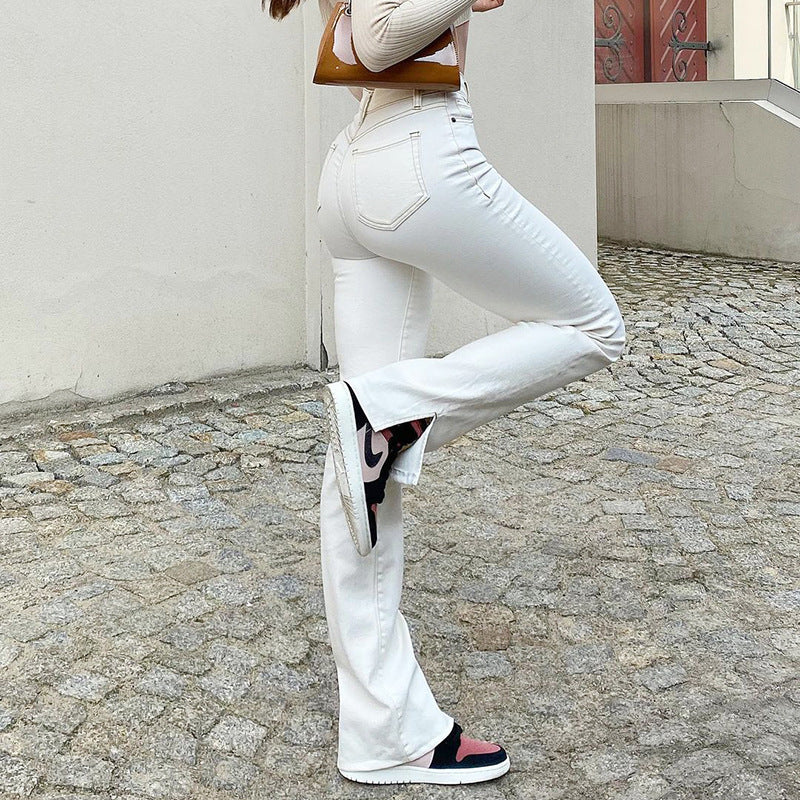 Pantalones vaqueros adelgazantes de cintura alta para mujer