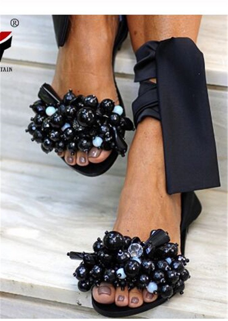 Women's Shoes Sandals Ethnic Pearl Beaded Women's Shoes