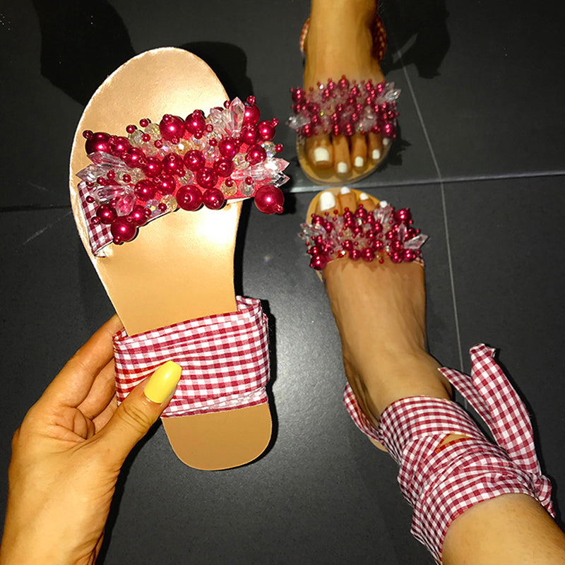Women's Shoes Sandals Ethnic Pearl Beaded Women's Shoes