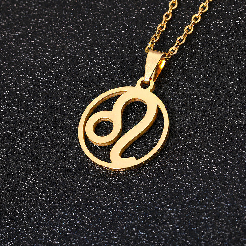 12 Constellation Necklace Accessories Stainless Steel Necklace