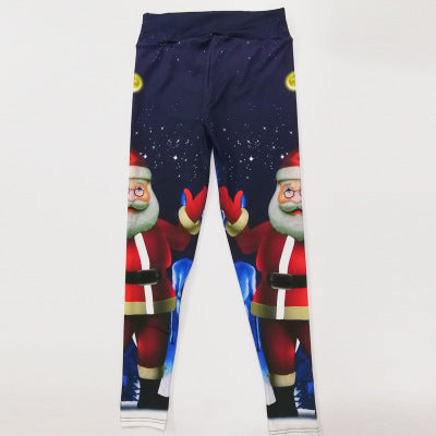 Christmas print clothing fitness pants yoga pants