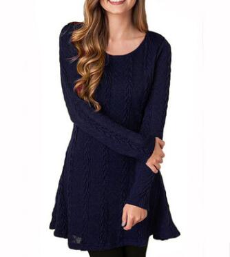 Women Causal Short Sweater Dress Female Autumn Winter White Long Sleeve Loose knitted Sweaters Dresses