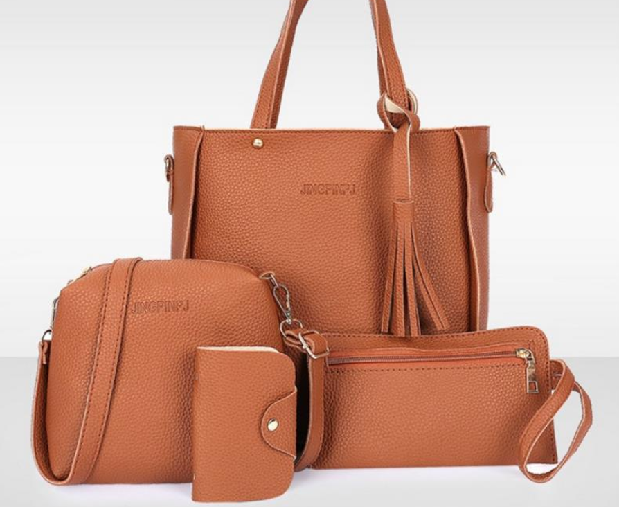Korean Version Of Bucket Tassel Four-piece Mother-in-law Bag Handbag Mobile Phone Coin Purse