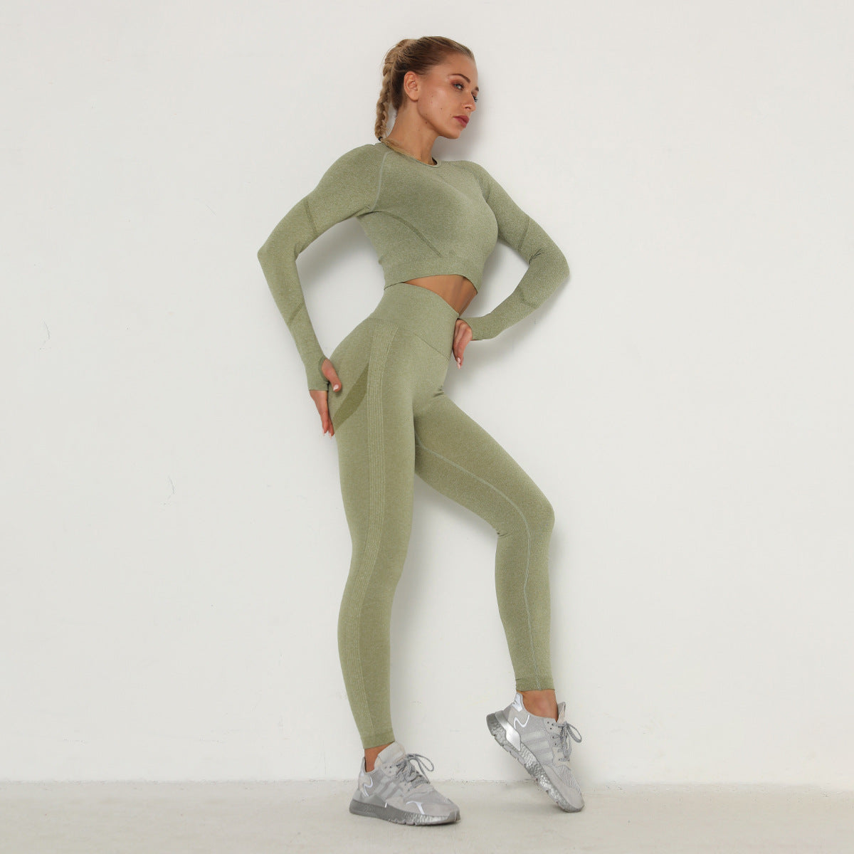 Fitness High Waist Slimming Long Sleeve Yoga Suit