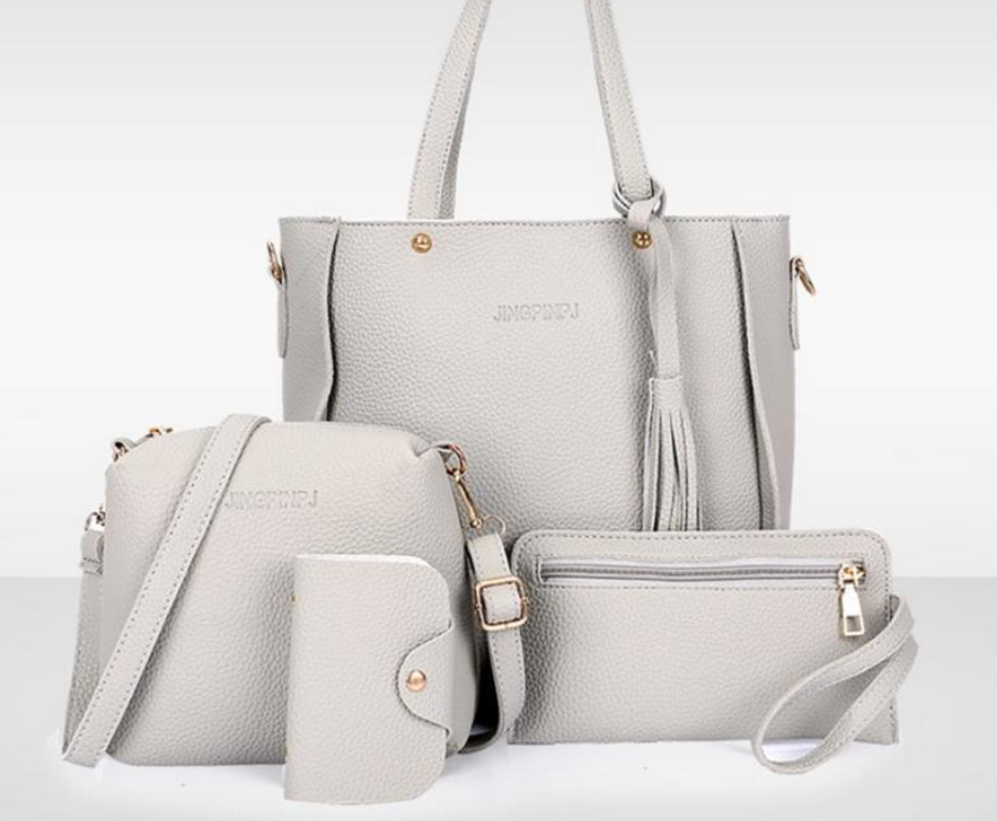Korean Version Of Bucket Tassel Four-piece Mother-in-law Bag Handbag Mobile Phone Coin Purse