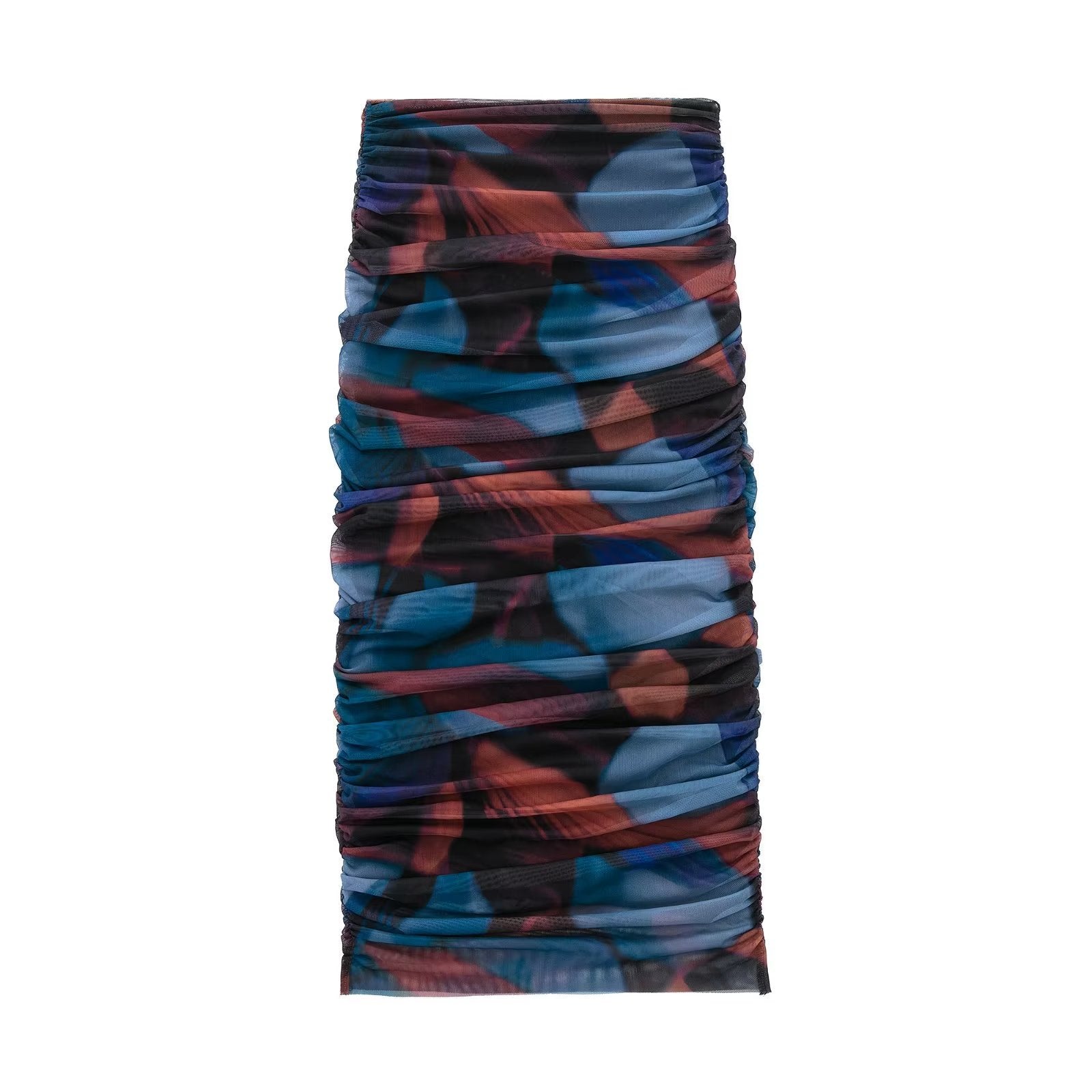 Women's Printed Silk Screen Double Breasted Skirt Set