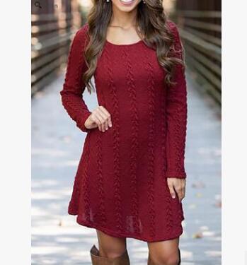 Women Causal Short Sweater Dress Female Autumn Winter White Long Sleeve Loose knitted Sweaters Dresses