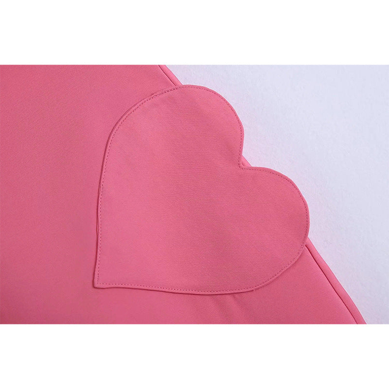 Spring New Love Decoration Silk Satin Texture Miniskirt Ladies Short Skirt Sweet