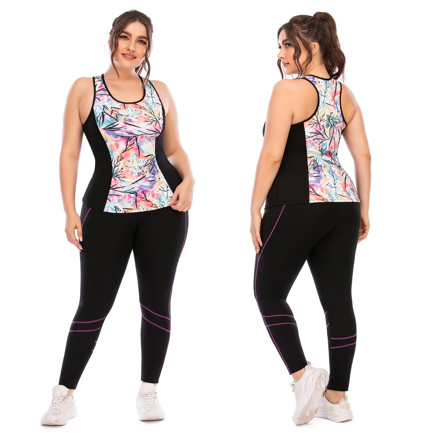 Ropa de entrenamiento Traje Ropa de yoga de talla grande Pantalones ajustados Sujetador deportivo