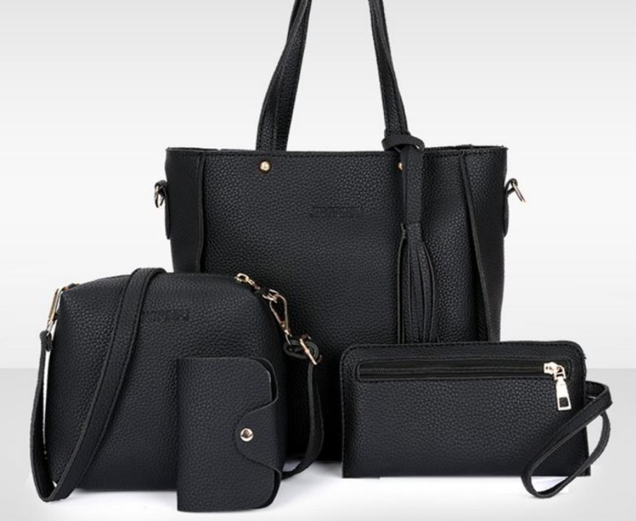 Korean Version Of Bucket Tassel Four-piece Mother-in-law Bag Handbag Mobile Phone Coin Purse