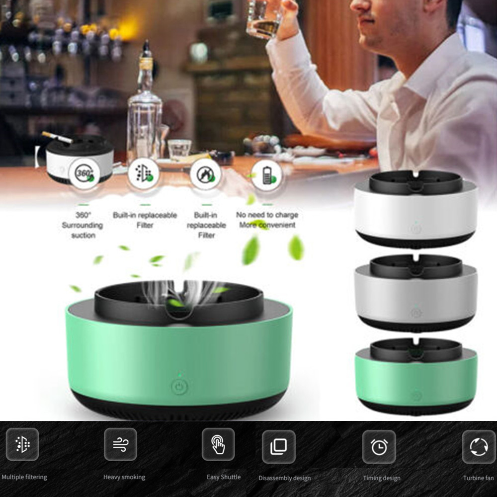 Smoke Removal Air Purification Ashtray Anion Purification Practical Automatic Purifier Ashtray Portable Gadgets For Car Or Home Ashtray