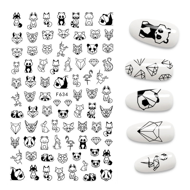 The New 3D Nail Sticker Cool English Letter stickers for nail Foil Love Heart Design Nails Accessories Fashion Manicure Sticker