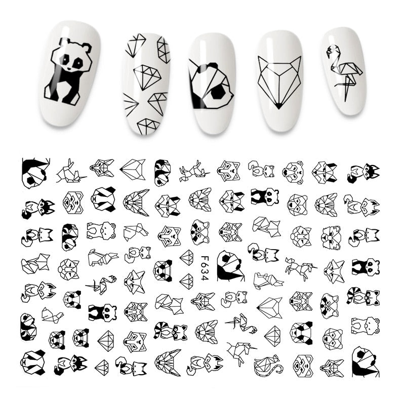 The New 3D Nail Sticker Cool English Letter stickers for nail Foil Love Heart Design Nails Accessories Fashion Manicure Sticker