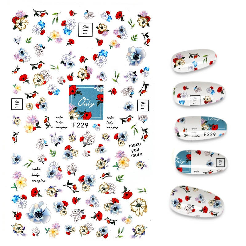 The New 3D Nail Sticker Cool English Letter stickers for nail Foil Love Heart Design Nails Accessories Fashion Manicure Sticker