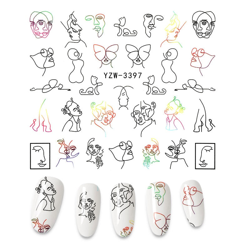 The New 3D Nail Sticker Cool English Letter stickers for nail Foil Love Heart Design Nails Accessories Fashion Manicure Sticker