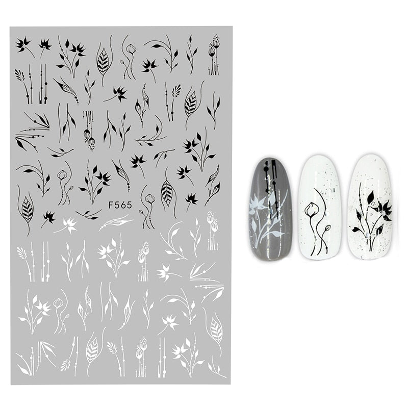 The New 3D Nail Sticker Cool English Letter stickers for nail Foil Love Heart Design Nails Accessories Fashion Manicure Sticker