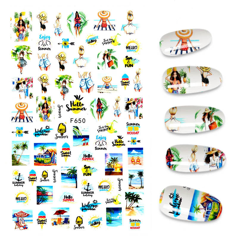 The New 3D Nail Sticker Cool English Letter stickers for nail Foil Love Heart Design Nails Accessories Fashion Manicure Sticker