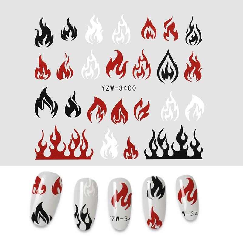 The New 3D Nail Sticker Cool English Letter stickers for nail Foil Love Heart Design Nails Accessories Fashion Manicure Sticker