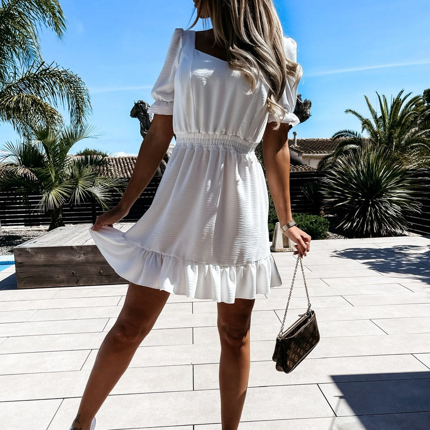 Elegant comfortable short  sun dress for out or indoors