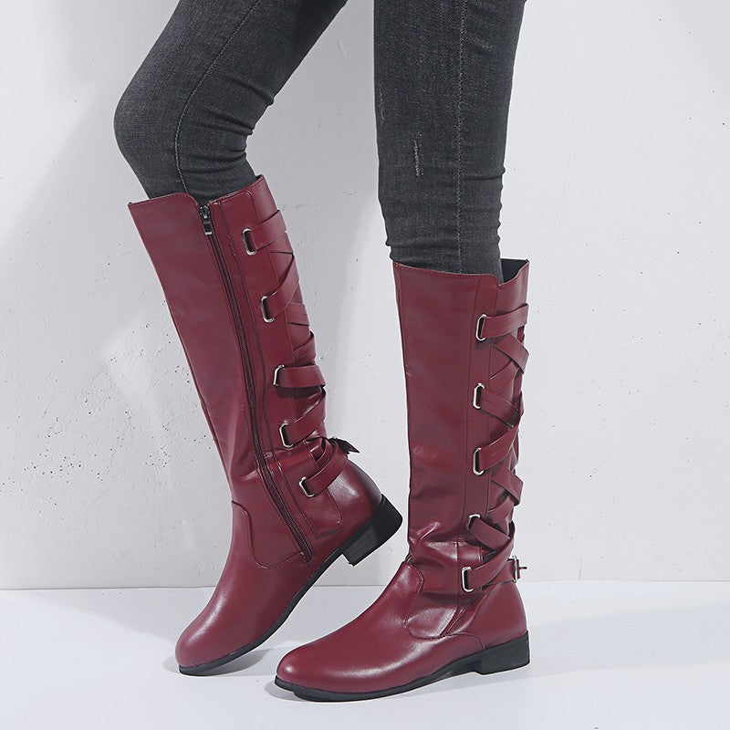 Back Strapped Rider Boots High Tide Leather Boots