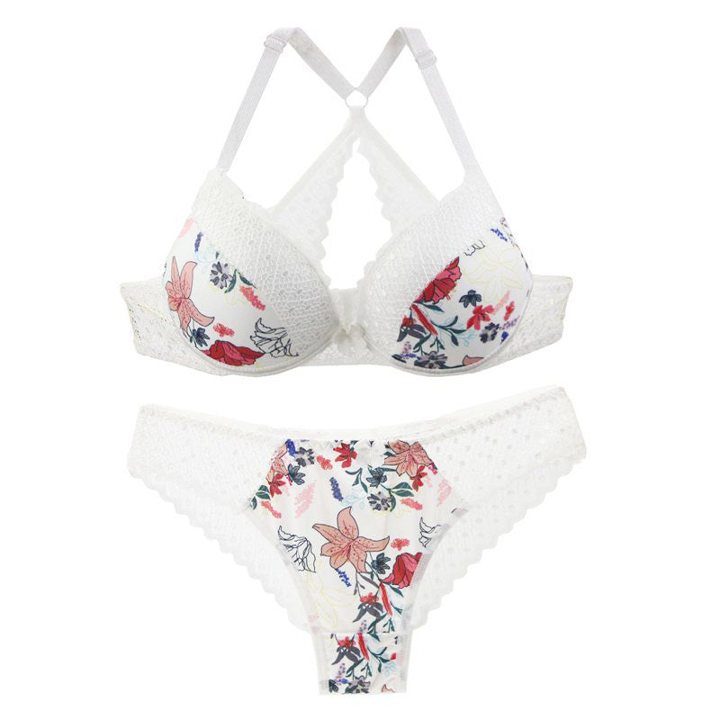 Women's Summer Printing Bra Set