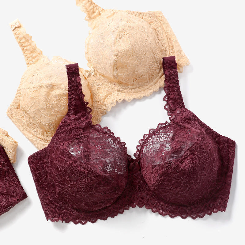 Underwire Push Up Ladies Comfortable Lace Bra Set