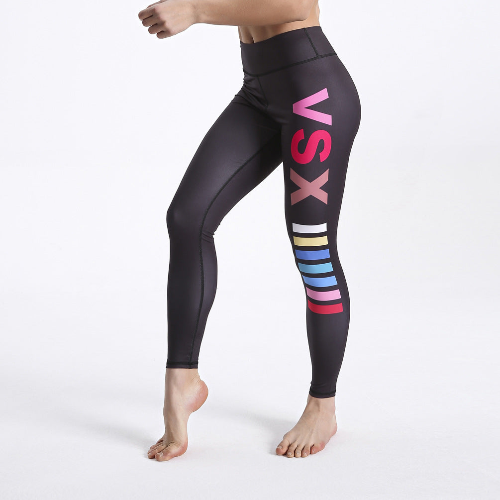 Women's Fitness Pants Printed Slim-fit Yoga Pants