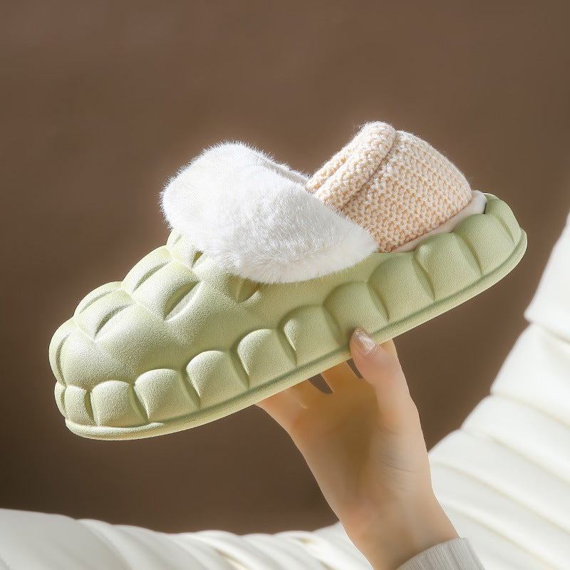 Bubble Shoes With Foldable Heel Slippers Women Warm Indoor House Shoes