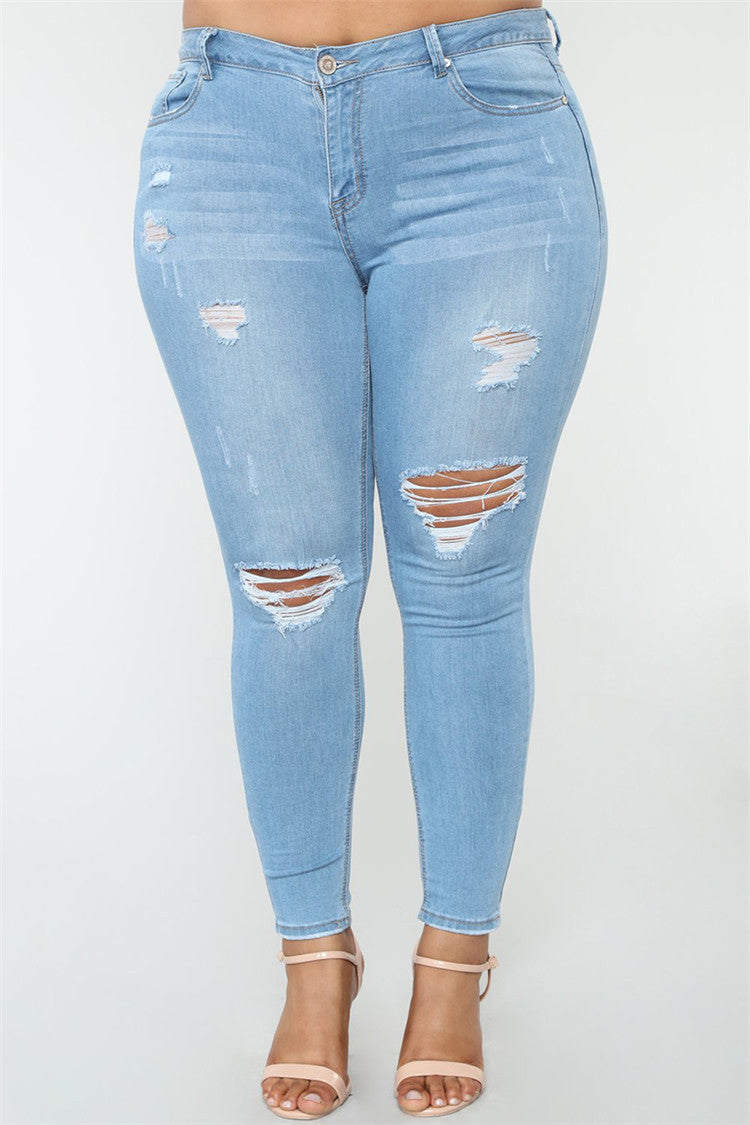 High-elastic slim jeans