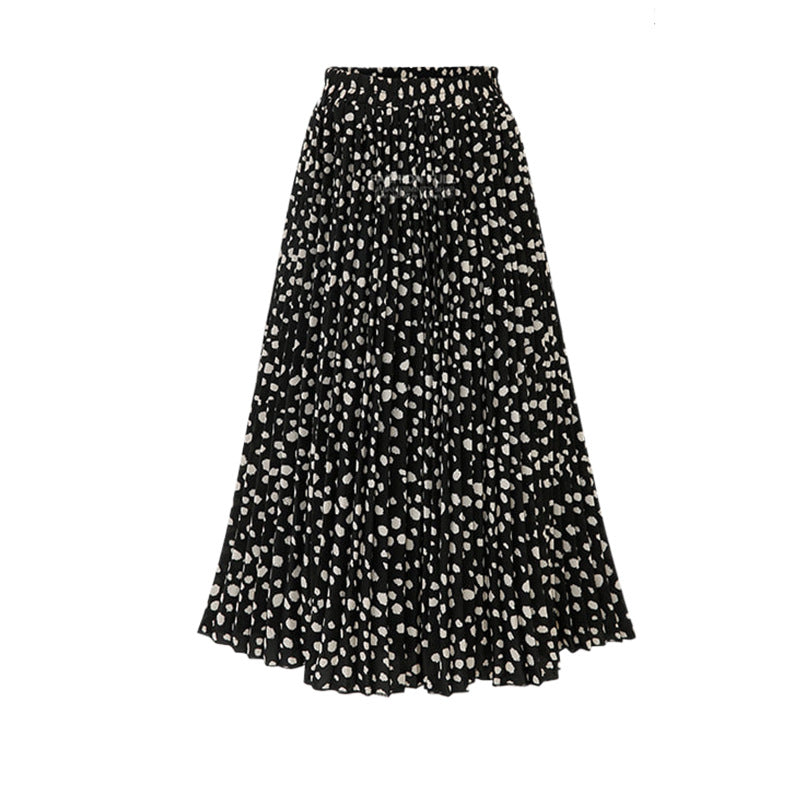 Chiffon polka dot fold skirt