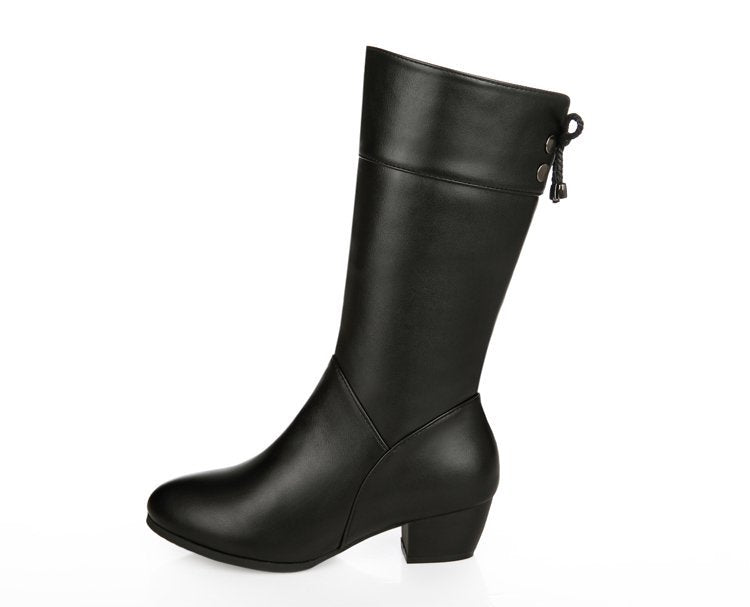 Thick-soled british style ankle boots