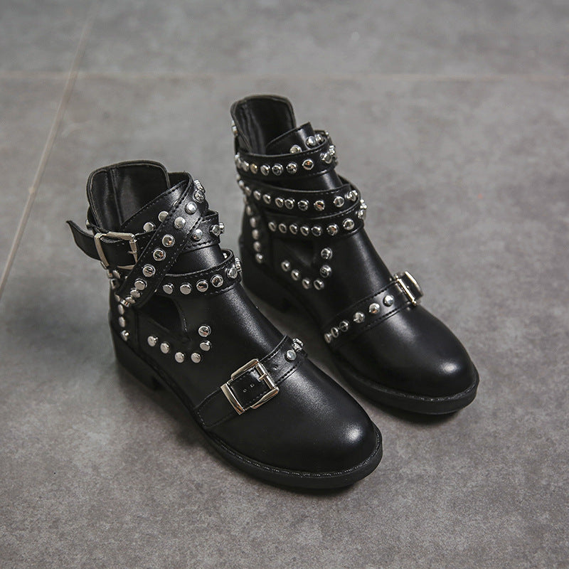 Fashion metal rivet belt buckle Martin boots