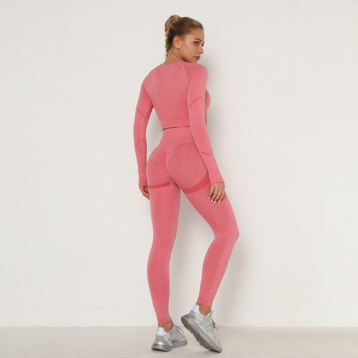 Fitness High Waist Slimming Long Sleeve Yoga Suit