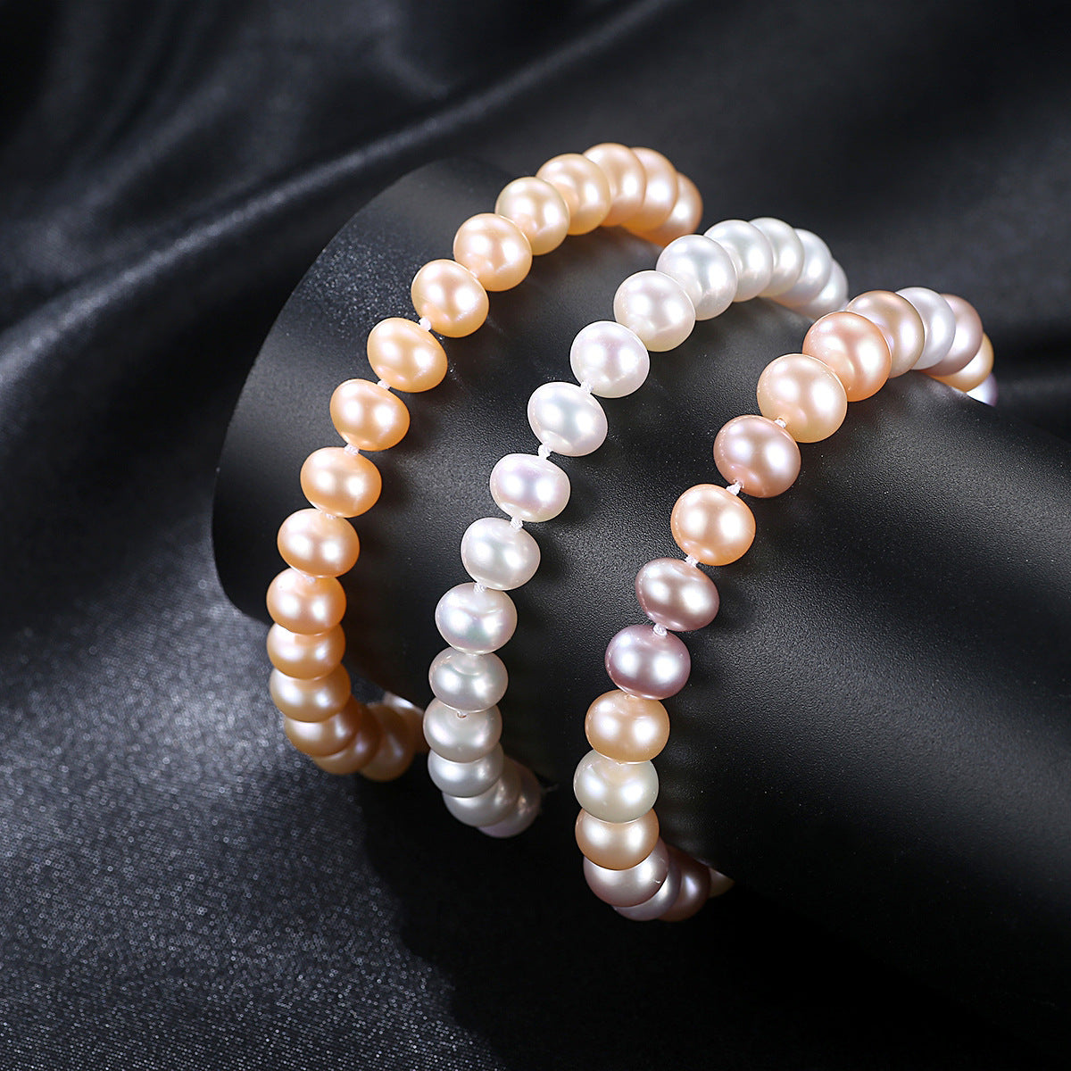 S925 Silver Buckle 7-8mm Freshwater Pearl Bracelet