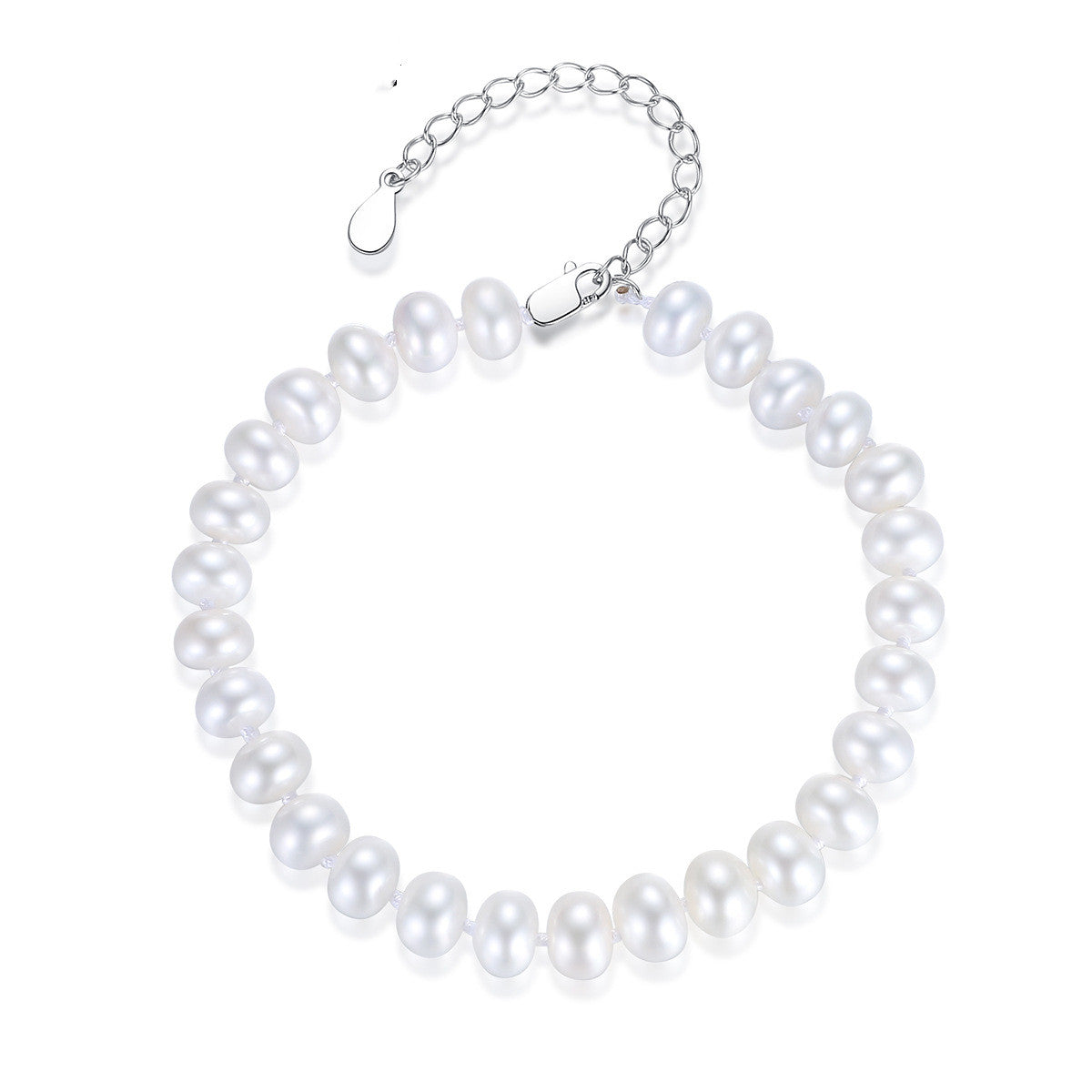 S925 Silver Buckle 7-8mm Freshwater Pearl Bracelet