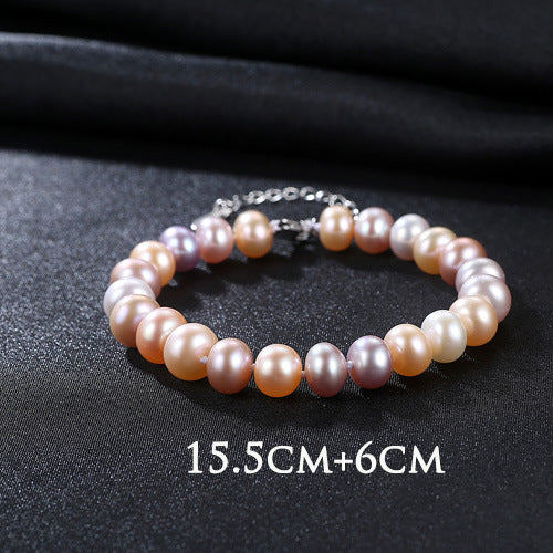 S925 Silver Buckle 7-8mm Freshwater Pearl Bracelet