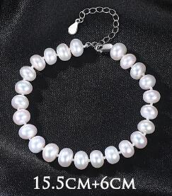 S925 Silver Buckle 7-8mm Freshwater Pearl Bracelet