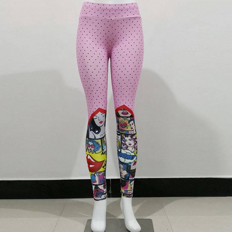 Funny Cartoon Leggings Female High Waist Printing Pant Leggings Fitness Sports Pants