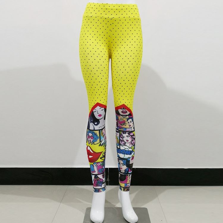 Funny Cartoon Leggings Female High Waist Printing Pant Leggings Fitness Sports Pants