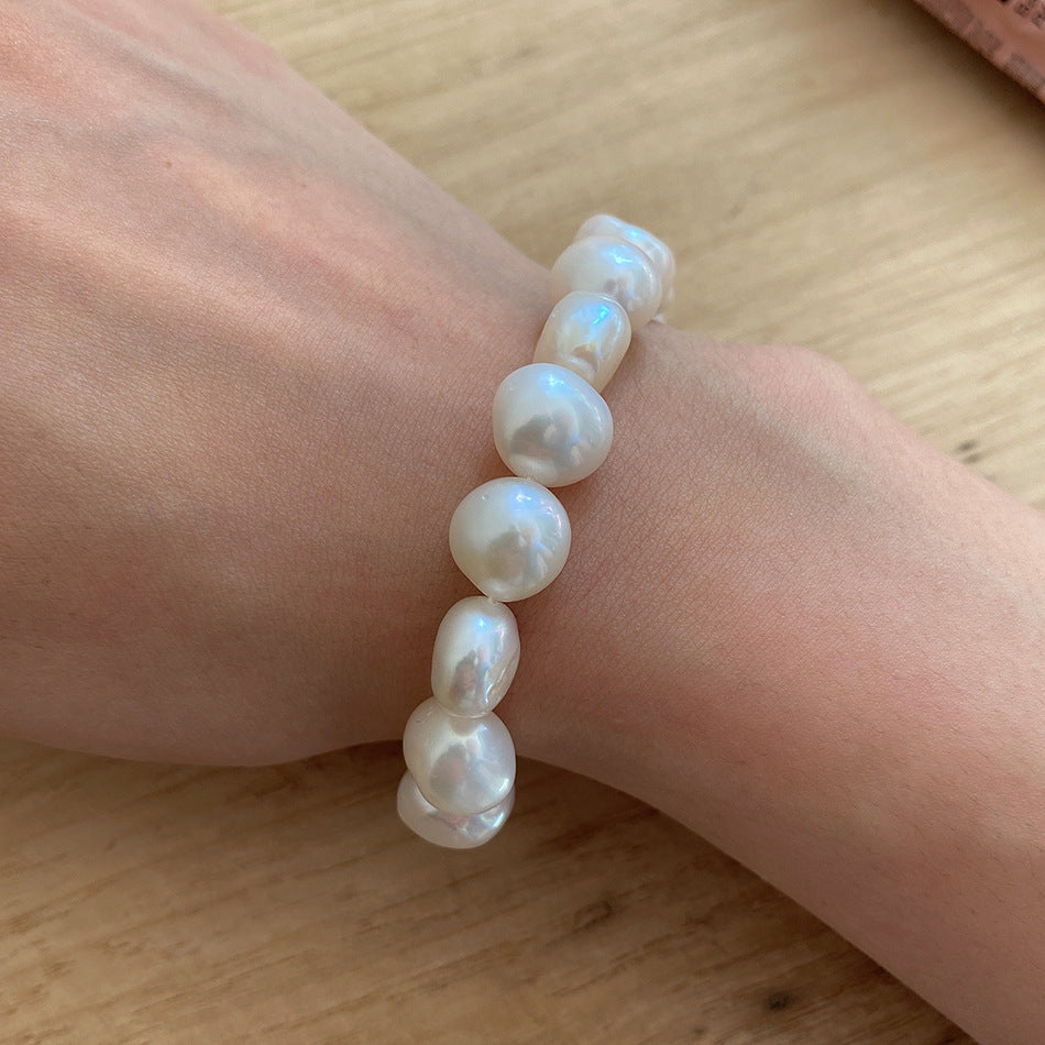 925 Sterling Silver Shaped Pearl Bracelet