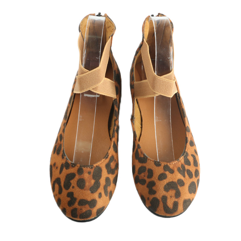 Women Spring Autumn Leopard Print Casual Fashion Soft Round Toe Solid Elastic Strap Flat Shoes