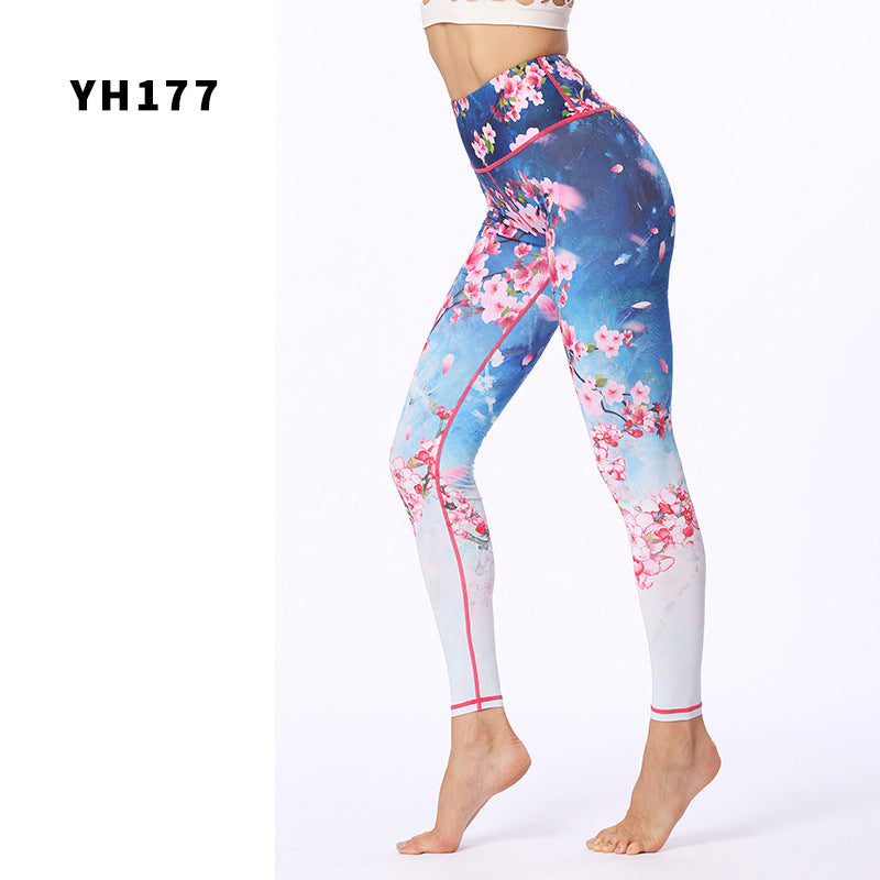 Printed Yoga Pants Women's Stretch Sports Fitness Pants