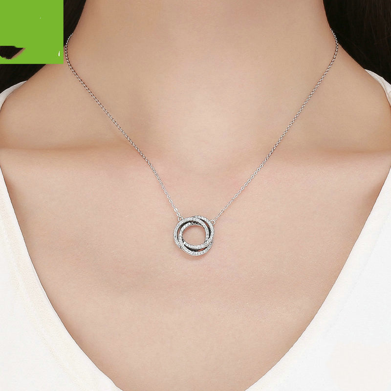 Sterling Silver Ladies Necklace Simple Circle