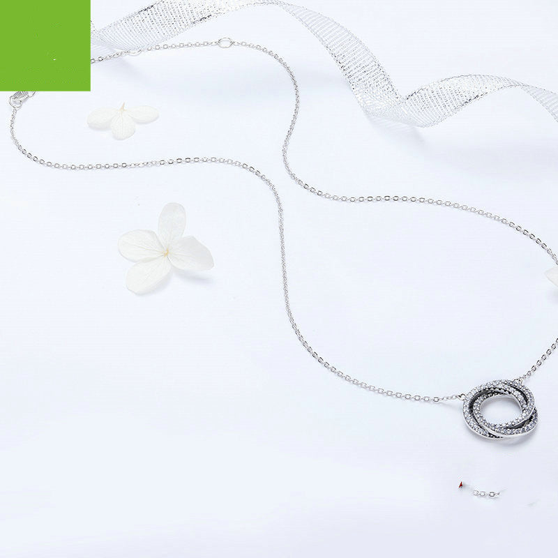 Sterling Silver Ladies Necklace Simple Circle