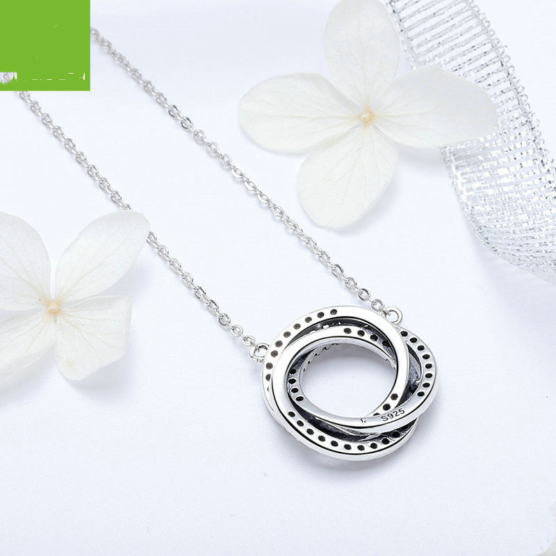 Sterling Silver Ladies Necklace Simple Circle