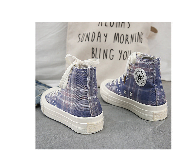 High-top Canvas Shoes Female Niche Original White Shoes Student Wild Retro Hong Kong Style Sneakers